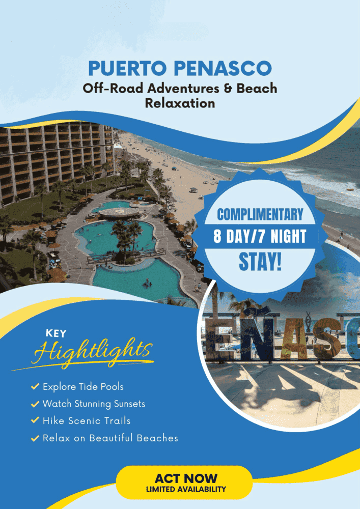 Puerto Penasco 8 day / 7 nights stay - Travel Package